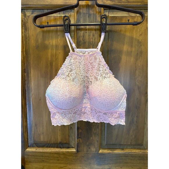 Victoria Secret Bralette  Bra Ombré Pink Lace Razorback Sexy Lingerie Sz Small - Picture 1 of 12